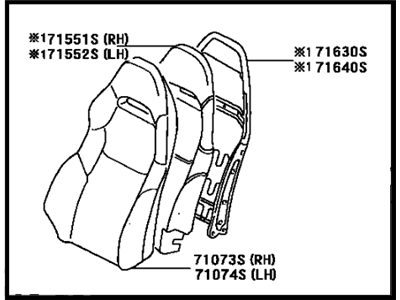 Toyota 71040-20200-C0 Back Assembly, Front Seat, RH