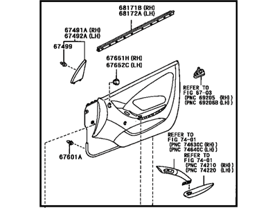 Toyota 67660-20280-C2 Board Sub-Assy, Front Door Trim, LH