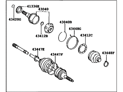 Toyota 43420-20550 Shaft Assembly, Front Drive, Left