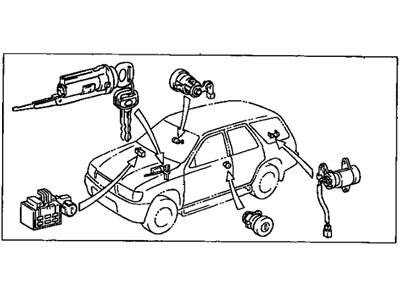 Toyota 69005-35430 Cylinder Set, Lock