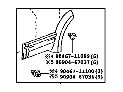1997 Toyota 4Runner Door Moldings - 75075-35900-B0