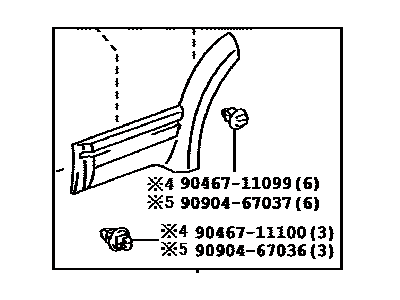 1998 Toyota 4Runner Door Moldings - 75075-35900-B0