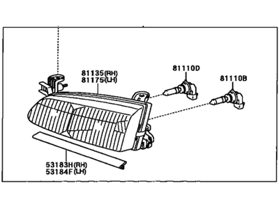 Toyota 81150-33350 Driver Side Headlight Assembly