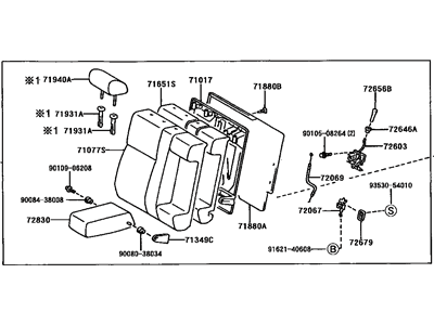 Toyota 71480-AA110-G2 Back Assembly, Rear Seat, RH