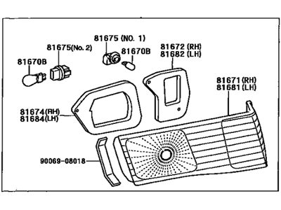 2000 Toyota Camry Back Up Light - 81680-AA040