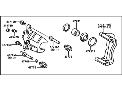 2000 Toyota Camry Brake Caliper - 47730-06050