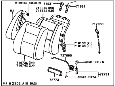 Toyota 71440-AA110-G0 Back Assembly, Front Seat, LH