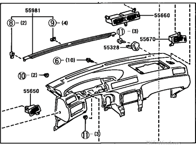 Toyota 55401-AA020-G0 Pad Sub-Assy, Instrument Panel Safety