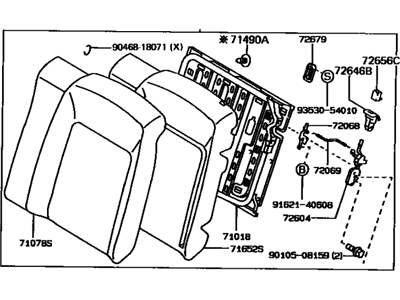 Toyota 71490-1A591-03 Back Assembly, Rear Seat, LH