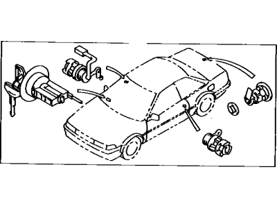 1988 Toyota Corolla Door Lock Cylinder - 69005-1A020