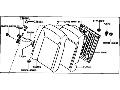 Toyota 71480-1K080-04 Back Assembly, Rear Seat, RH