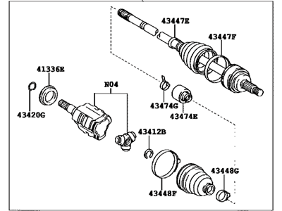 Toyota 43420-07070 Shaft Assembly, Front Cv Axle, Left