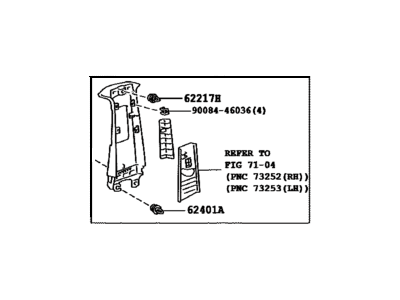 Toyota 62420-AC080-B1 Garnish, Center Pillar, LH