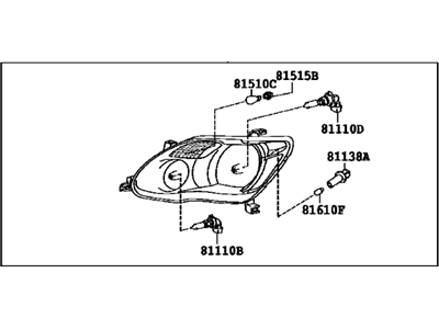 2008 Toyota Avalon Headlight - 81150-AC060