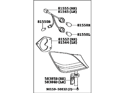 Toyota 81550-AC090 Lamp Assy, Rear Combination, RH