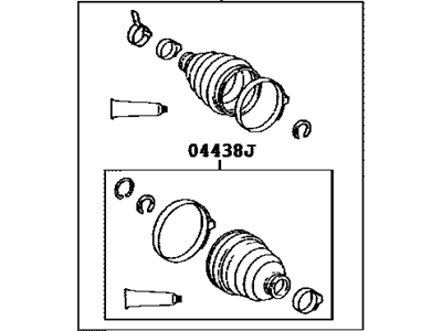 Toyota 04428-07080 Front Cv Joint Boot Kit, In Outboard, Left