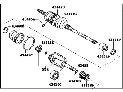 2011 Toyota Avalon Axle Shaft - 43410-07071