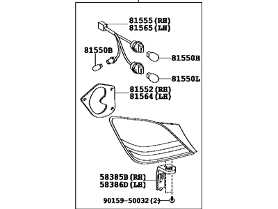 Toyota 81560-AC090 Lamp Assy, Rear Combination, LH