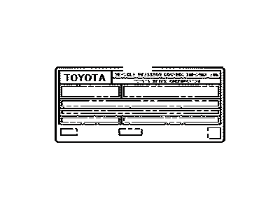 Toyota 11298-31590 Label, Emission Control Information