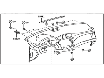 Toyota 55401-07060-B3 Pad Sub-Assy, Instrument Panel Safety