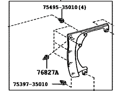 Toyota 76804-42010-G0 Garnish Sub-Assy, Back Door, Outside Upper LH