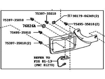 Toyota 76806-42020-J0 Garnish Sub-Assy, Back Door, Outside Lower LH