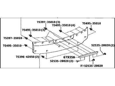 Toyota 76802-42100-A0 Garnish Sub-Assembly, Ba