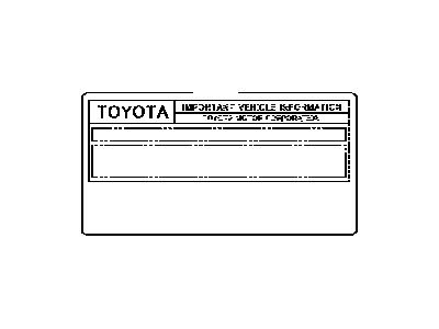 Toyota 11298-31350 Plate, Emission Control Information