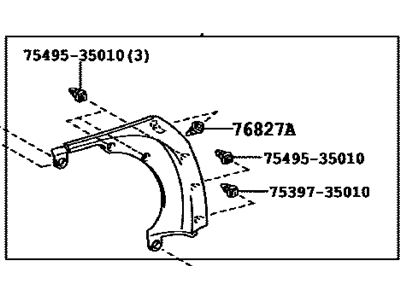 Toyota 76803-42040-E1 Garnish Sub-Assembly, Ba