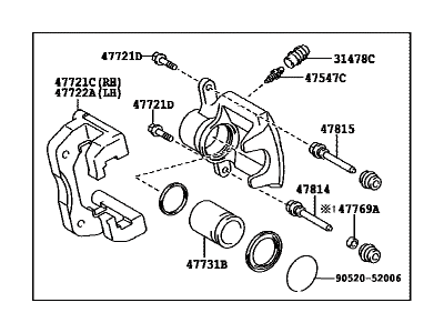 2011 Toyota RAV4 Brake Caliper - 47850-42062