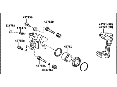 2009 Toyota RAV4 Brake Caliper - 47730-42090