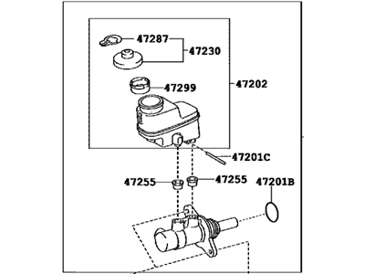 Toyota 47201-0R070 Brake Master Cylinder Sub-Assembly