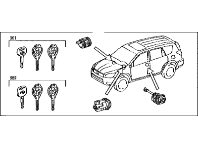 Toyota 69005-42431 Cylinder Set, Lock