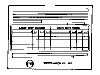 Toyota 74556-12113 Plate, Exhaust Emission Data