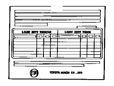 Toyota 74556-12116 Plate, Exhaust Emission Data