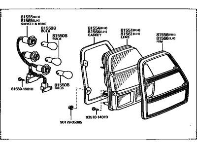 Toyota 81560-80051 Lamp Assembly, Rear Combination, LH