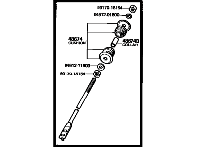 1982 Toyota Tercel Suspension Strut Rod - 48660-19066