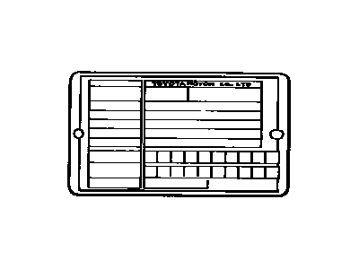 Toyota 74514-16020 Plate, Certification Regulation