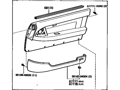 Toyota 67650-14420-02 Board Sub-Assembly, Front Door Trim, RH