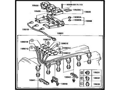 Toyota 19080-42010 Coil Assembly, W/Bracket & Cord