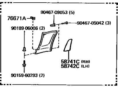Toyota 76902-19015-12 Mudguard Sub-Assy, Side, LH