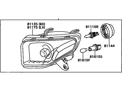 Toyota 81150-42220 Driver Side Headlight Assembly