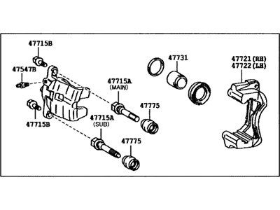 2002 Toyota RAV4 Brake Caliper - 47750-42040