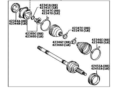 2004 Toyota RAV4 Axle Shaft - 42330-42040