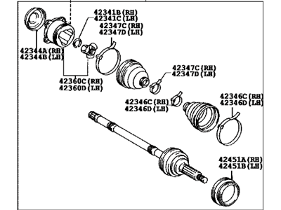 2003 Toyota RAV4 Axle Shaft - 42340-12051