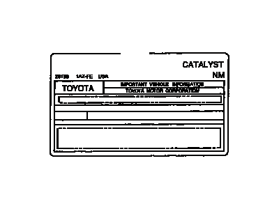 Toyota 11298-28150 Plate, Emission Control Information