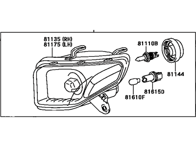 Toyota 81110-42190 Passenger Side Headlight Assembly