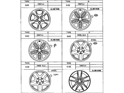 2002 Toyota RAV4 Spare Wheel - 42611-42120