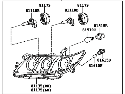 2008 Toyota Camry Headlight - 81110-06451