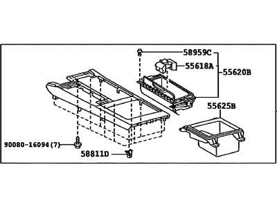 Toyota 58805-06070-E1 Panel Sub-Assy, Console, Upper Rear